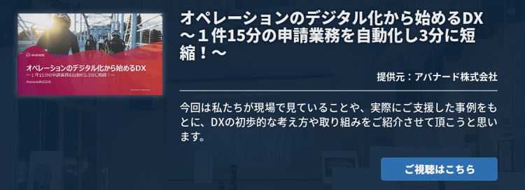 オペレーションのデジタル化から始めるDX ～１件15分の申請業務を自動化し3分に短縮！～