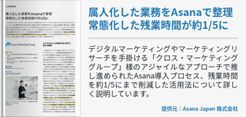 属人化した業務をAsanaで整理 常態化した残業時間が約1/5に