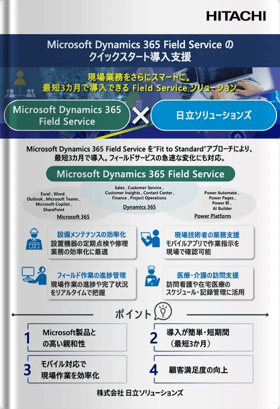 【日立ソリューションズ】Microsoft Dynamics 365 Field Service のクイックスタート導入支援