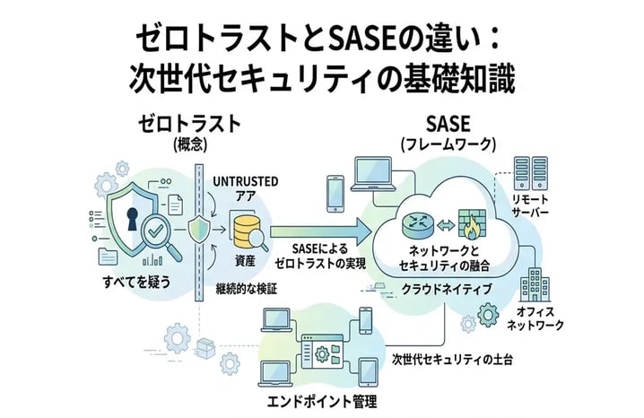 ゼロトラストとSASEの違いとは？次世代セキュリティの基礎を解説