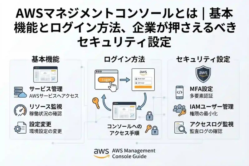 AWSマネジメントコンソールとは｜基本機能とログイン方法、企業が押さえるべきセキュリティ設定