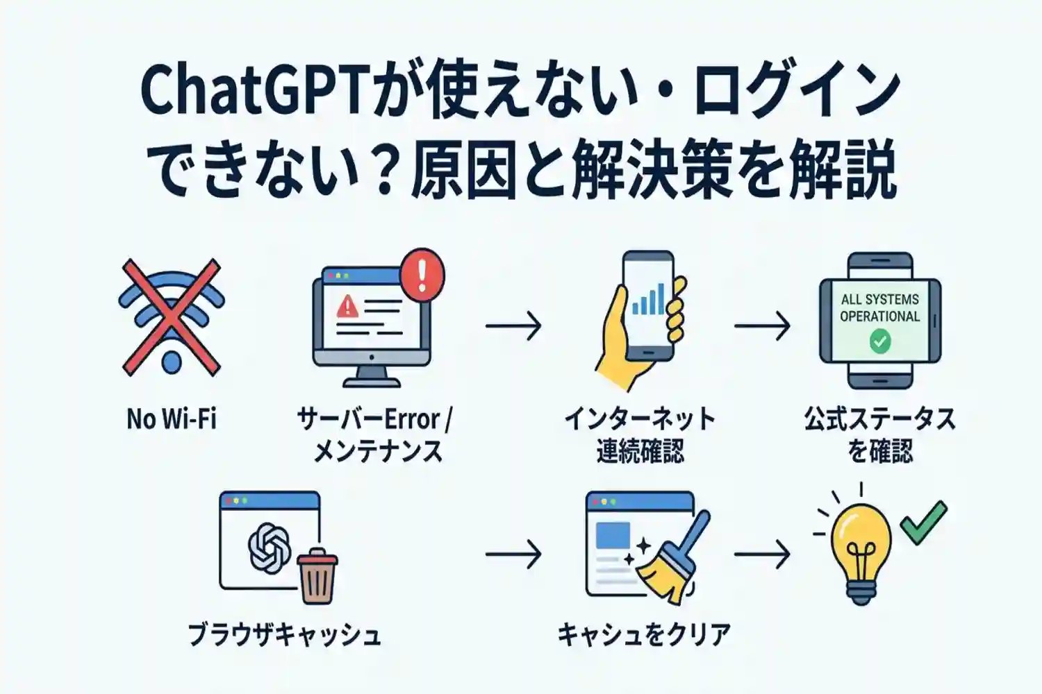 chatgptが使えない原因とは？よくある症状と対処法を解説
