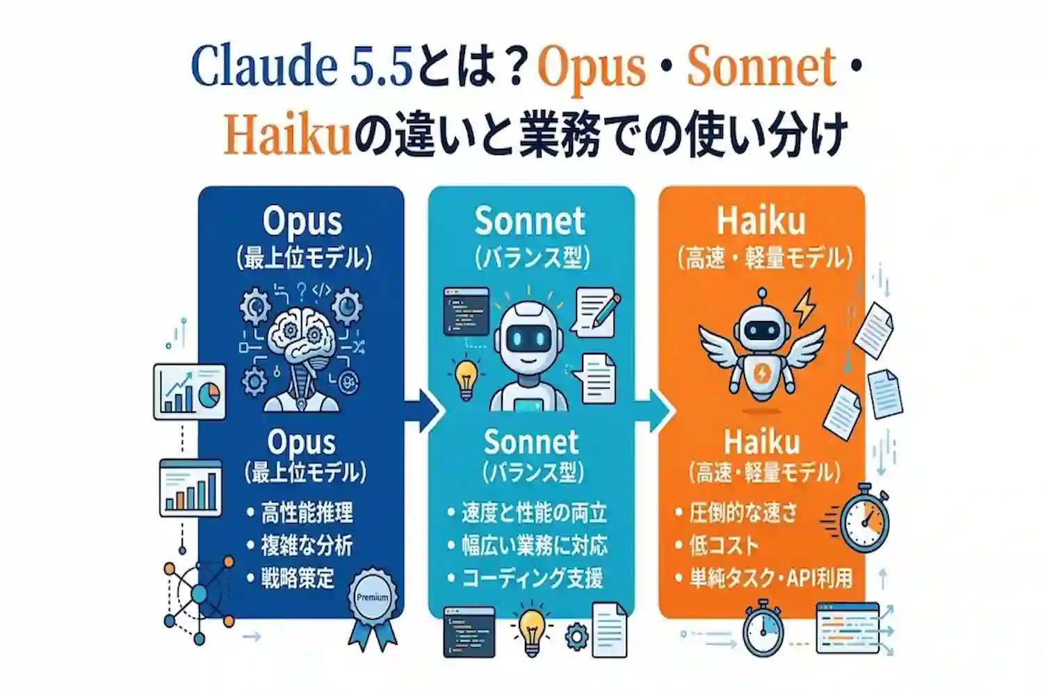 Claude 5.5とは？Opus・Sonnet・Haikuの違いと業務での使い分け