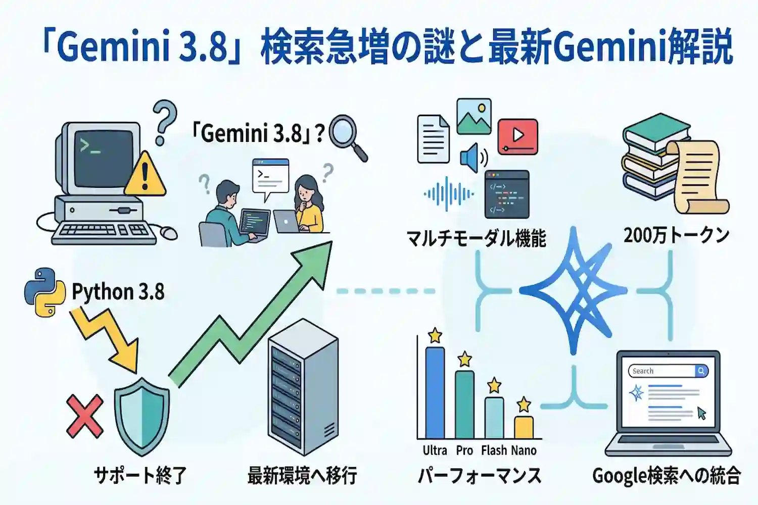 gemini 3.8とは？検索急増の理由とGoogle最新AIのロードマップまとめ