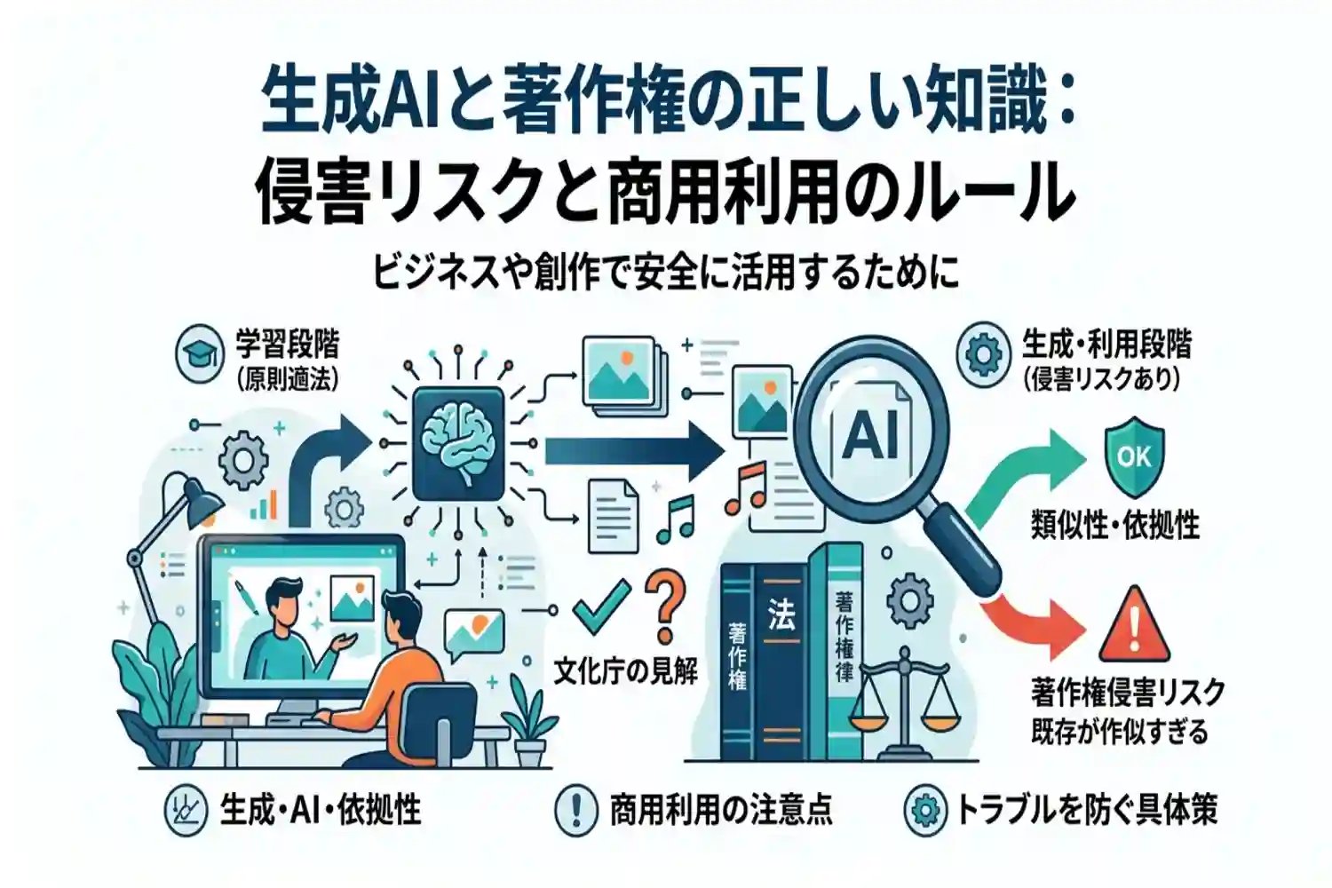 生成AIの著作権ガイドラインまとめ！どこまでがOKで何がNGなのか完全網羅