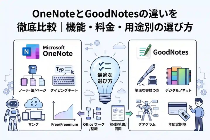 OneNoteとGoodNotesの違いを徹底比較｜機能・料金・用途別の選び方