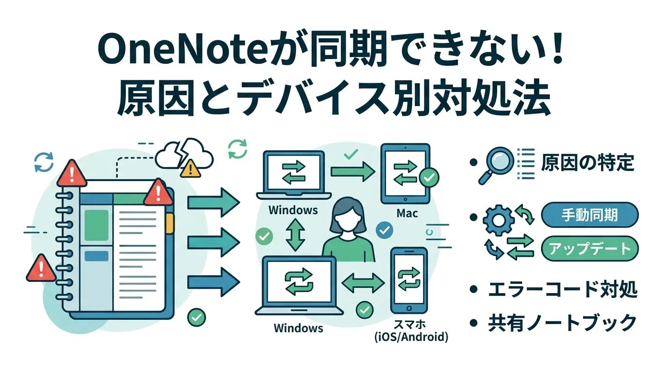 OneNoteが同期できない?原因と解決策をデバイス別に徹底解説