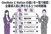 OneNoteとNotionの違いを一覧で確認：企業導入前に押さえる5つの判断軸