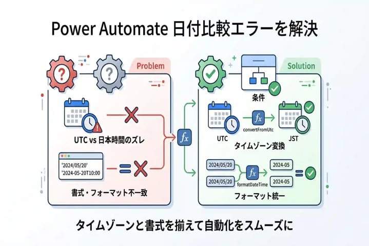 【Power Automate】日付の比較がうまくいかない?正しい設定方法を徹底解説