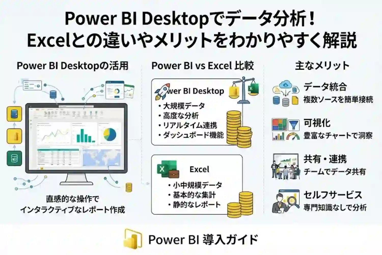 power bi desktopでデータ分析！Excelとの違いやメリットをわかりやすく解説