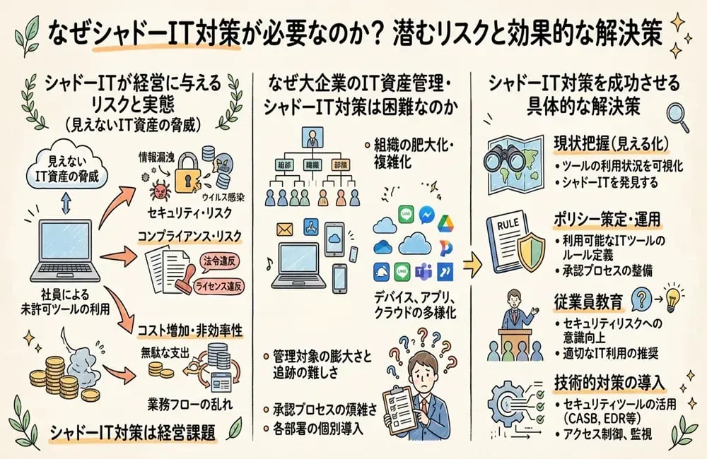 なぜシャドーIT対策が必要なのか？潜むリスクと効果的な解決策を解説