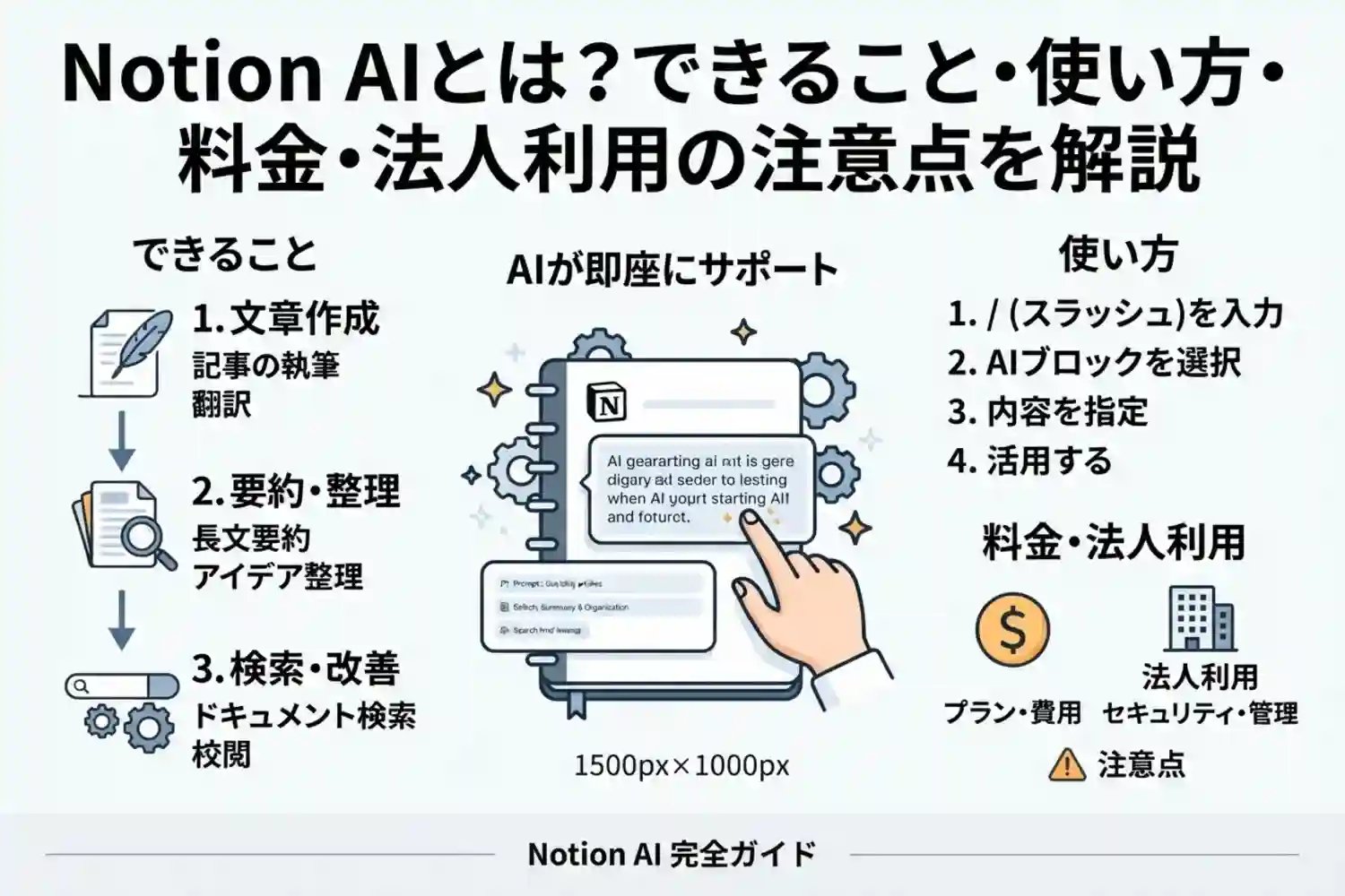 Notion AIとは？できること・使い方・料金・法人利用の注意点を解説
