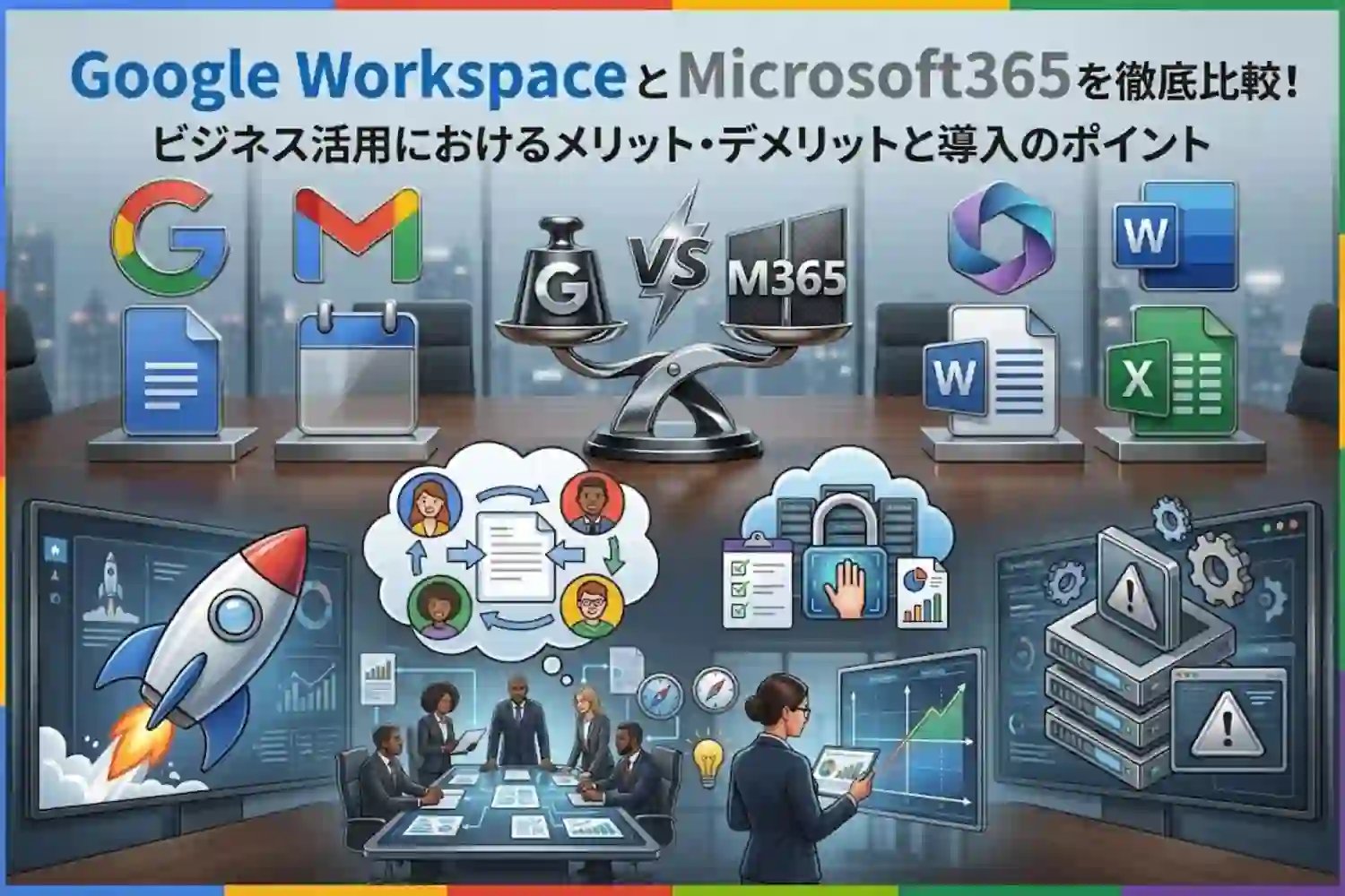 Google WorkspaceとMicrosoft365を比較!メリット・デメリットと導入のポイント