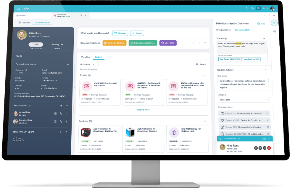 SAP Service Cloud を使用して、顧客にスムーズにサービスを提供