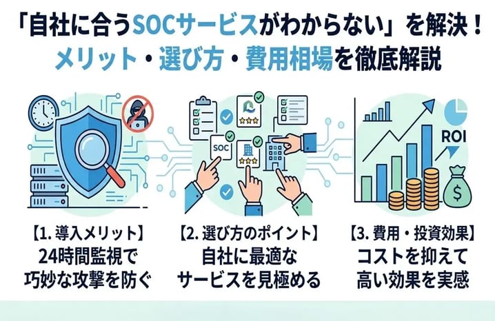 SOCサービス導入のメリットとは？失敗しない選び方と費用相場