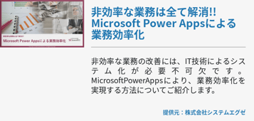 非効率な業務は全て解消!! Microsoft Power Appsによる業務効率化