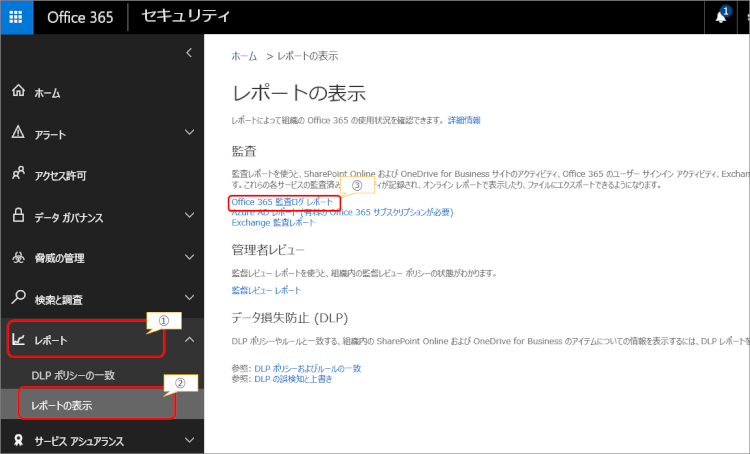 レポートの表示