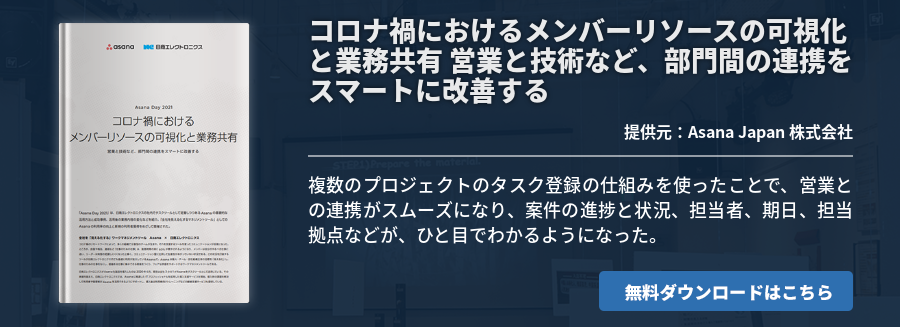 コロナ禍におけるメンバーリソースの可視化と業務共有営業と技術など、部門間の連携をスマートに改善する