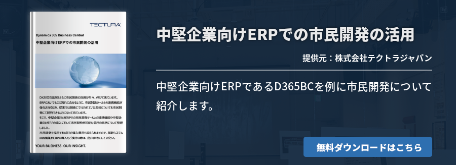 中堅企業向けERPでの市⺠開発の活用