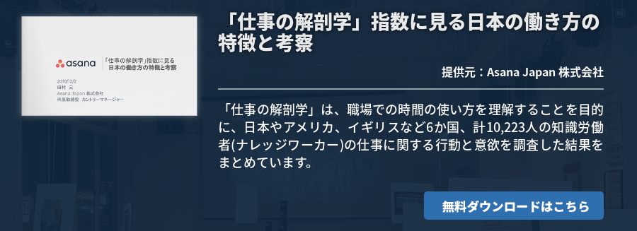 「仕事の解剖学」指数に見る日本の働き方の特徴と考察