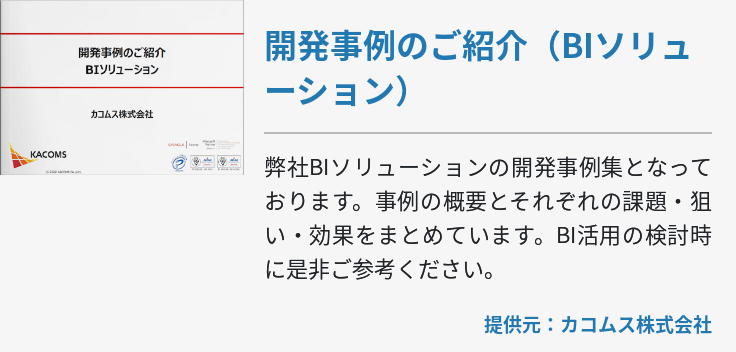 開発事例のご紹介（BIソリューション）