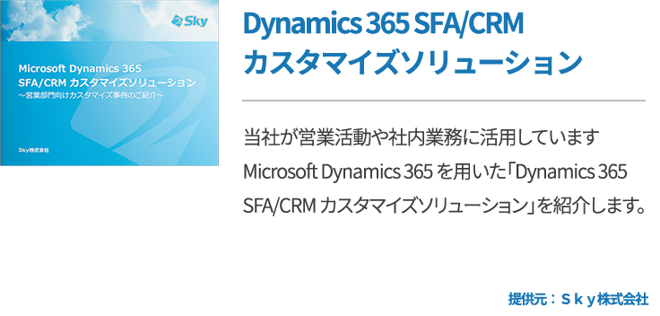 Dynamics 365 SFA/CRM カスタマイズソリューション
