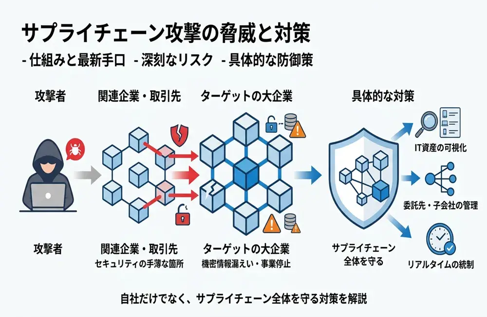 サプライチェーン攻撃とは?手口や企業がとるべき対策を解説