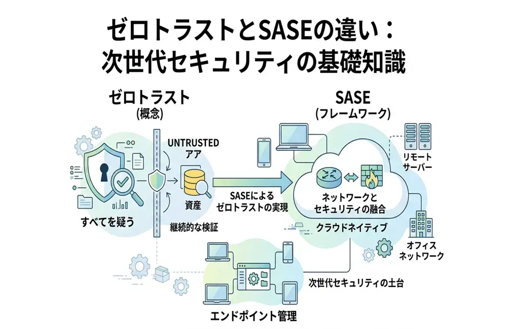 ゼロトラストとSASEの違いとは？次世代セキュリティの基礎を解説