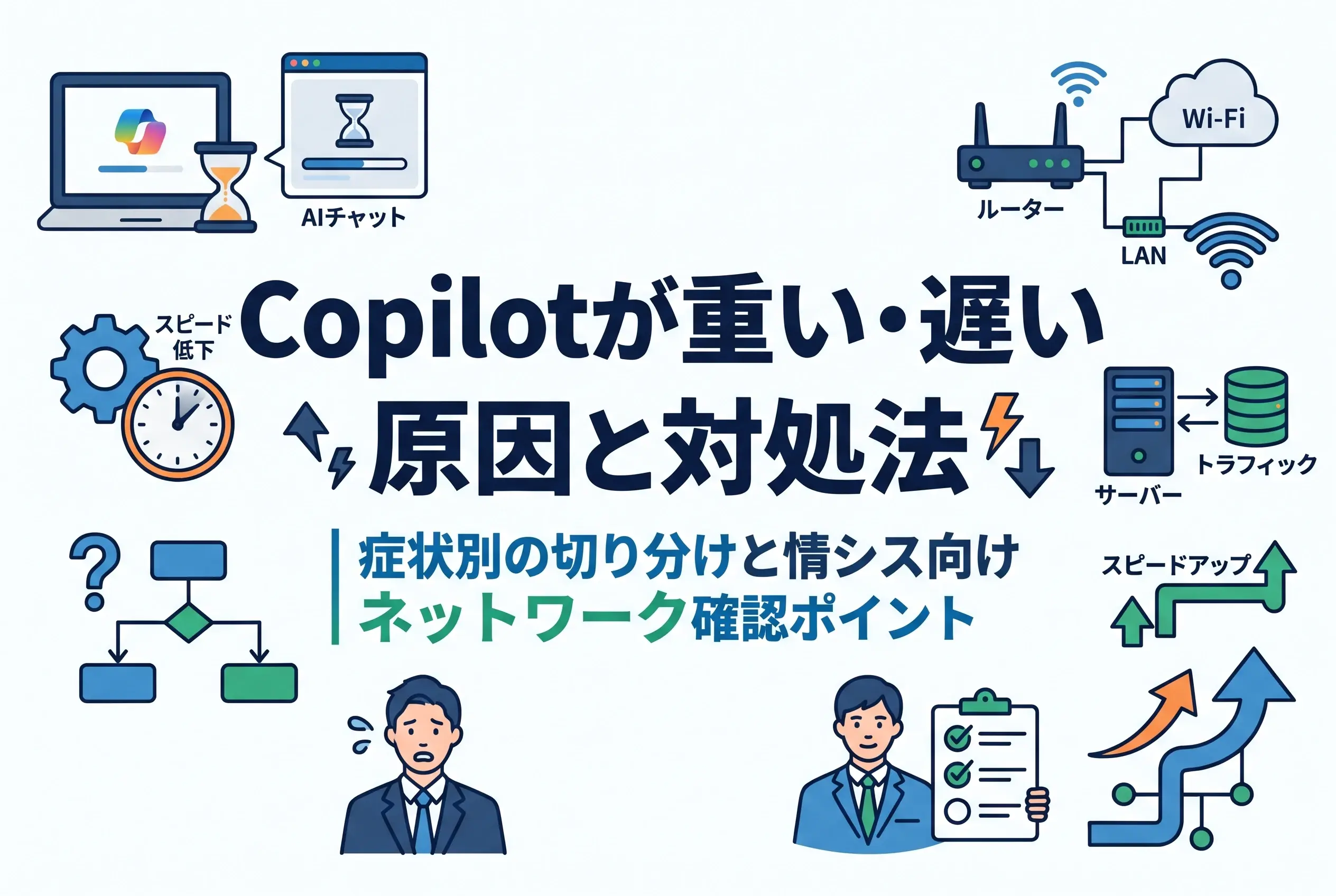 Copilot が重い・遅い原因と対処法|症状別の切り分けと情シス向けネットワーク確認ポイント