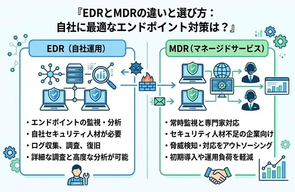 EDRとMDRの違いとは？自社に最適なセキュリティ対策の選び方