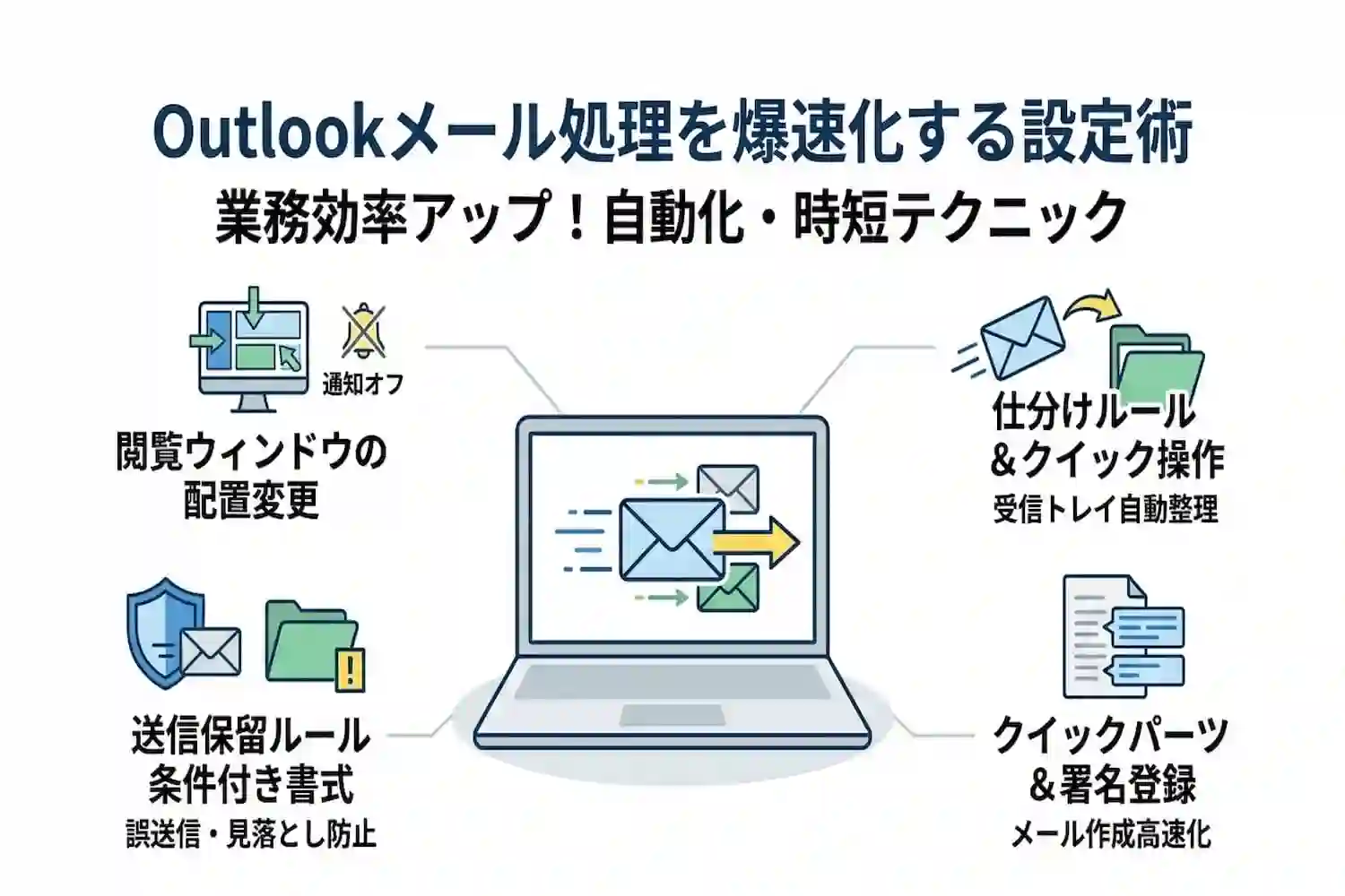 Outlookの便利な設定を徹底解説！毎日のメール処理が5分で終わる時短テクニック