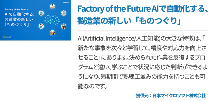 Factory of the Future AIで自動化する、製造業の新しい「ものづくり」