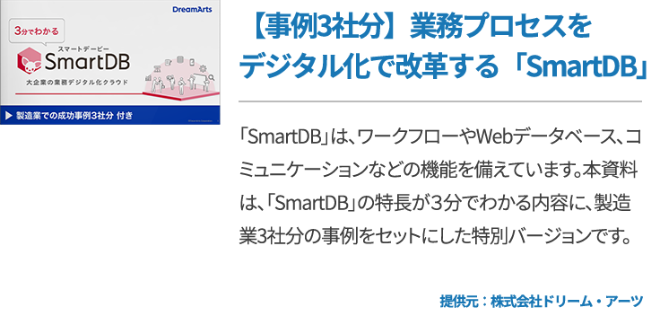 【事例3社分】業務プロセスをデジタル化で改革する「SmartDB」