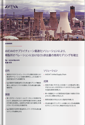 Bp AVEVAのサプライチェーン最適化ソリューションにより、精製所オペレーションにおけるCO2排出量の商用モデリングを確立【AVEVA導入事例】