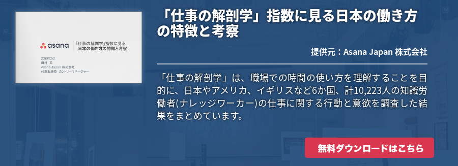 「仕事の解剖学」指数に見る日本の働き方の特徴と考察