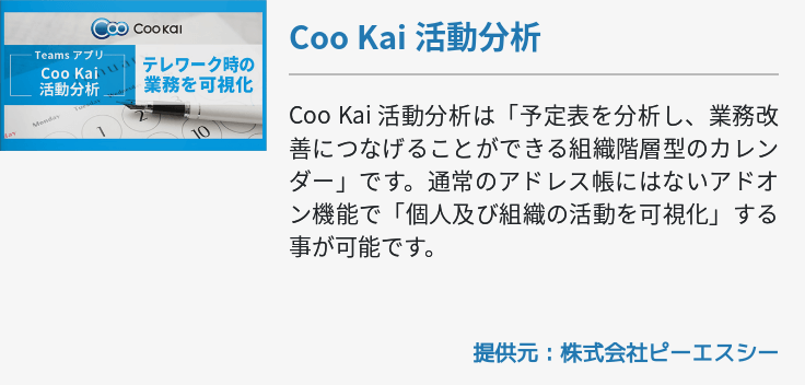 [Teams]Coo Kai 活動分析