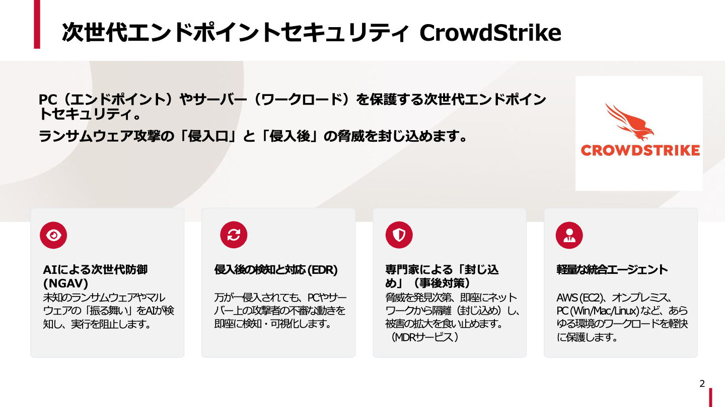 次世代エンドポイントセキュリティ『CrowdStrike Falcon』のご紹介 01