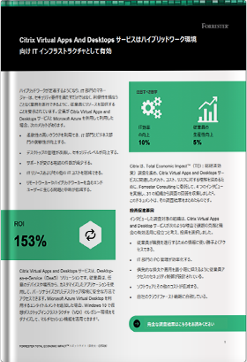 Forrester調査報告：Citrix DaaSとAzureの組み合わせに関するTotal Economic Impact（総経済効果）